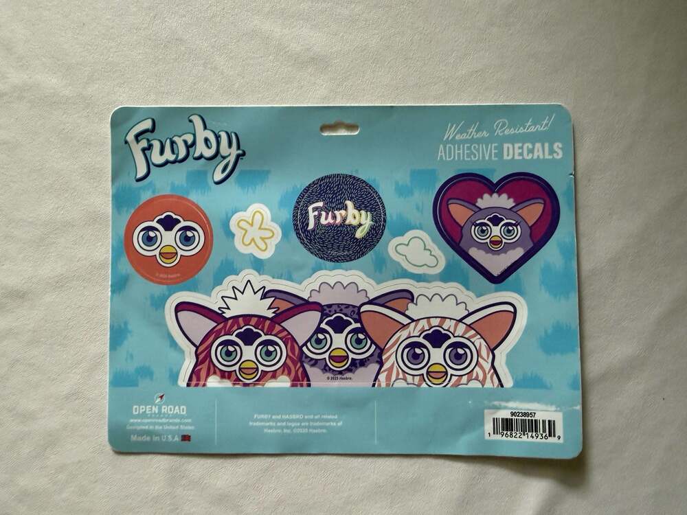 Hasbro Furby Trio Adhesive Vinyl Decal Pack Open Road Brands